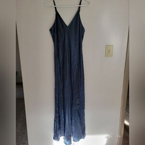 Nordstrom Steel Blue Babydoll Slip Dress Sz M NWOT